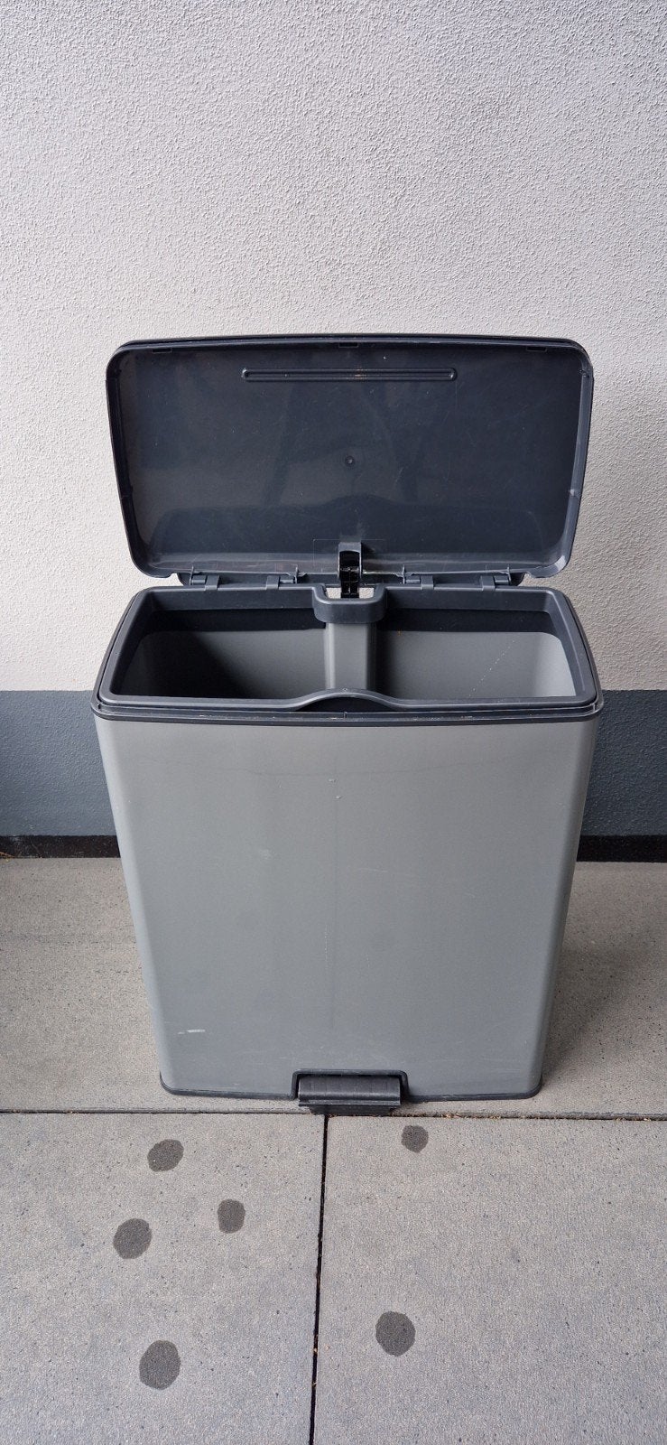 Curver Decobin Afvalbak 65 Liter - Grijs, Ophalen, 50 – 75, Kunststof, Gebruikt