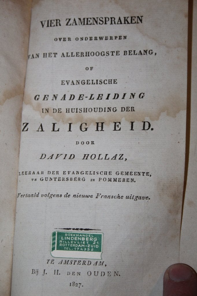 David Hollaz - Evangelische genade-leiding (1827), Ophalen of Verzenden, Gelezen, Christendom | Protestants