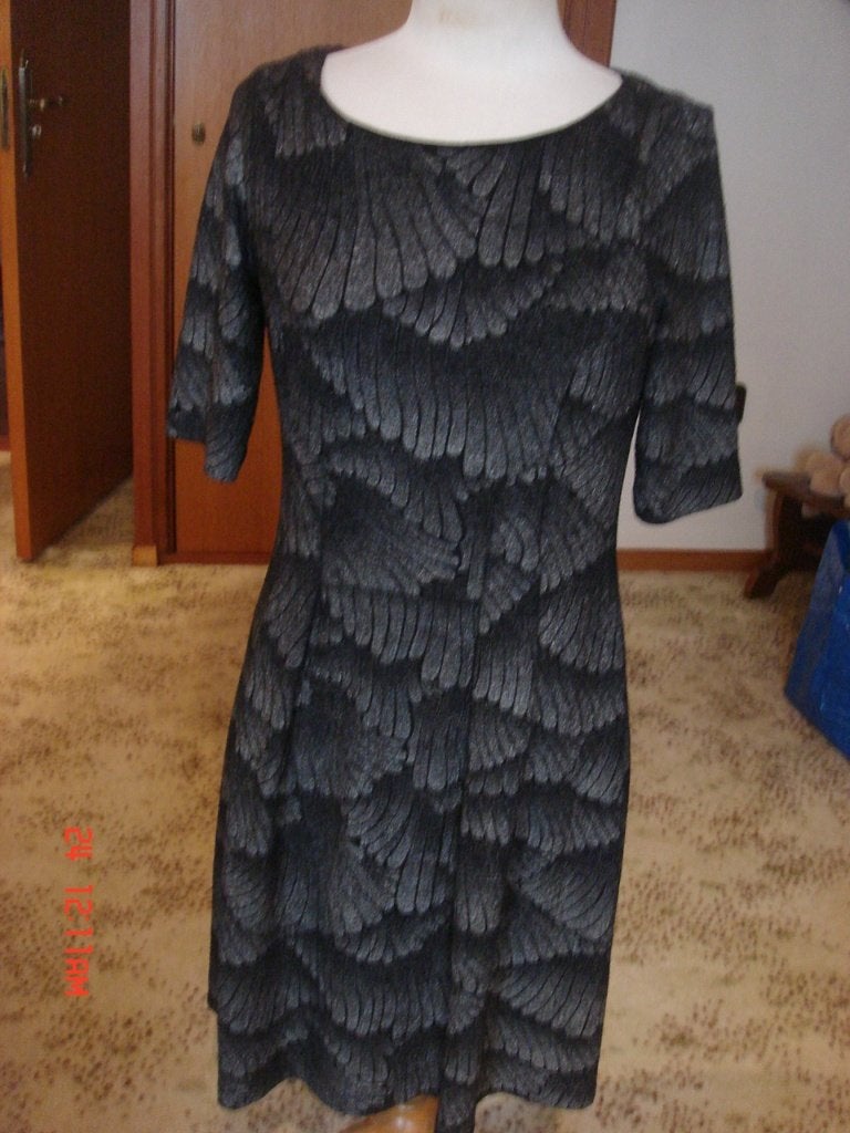 Steps jurk maat M grijs print korte mouw, Kleding | Dames, Maat 38/40 (M), Ophalen of Verzenden, Zo goed als nieuw, Knielengte
