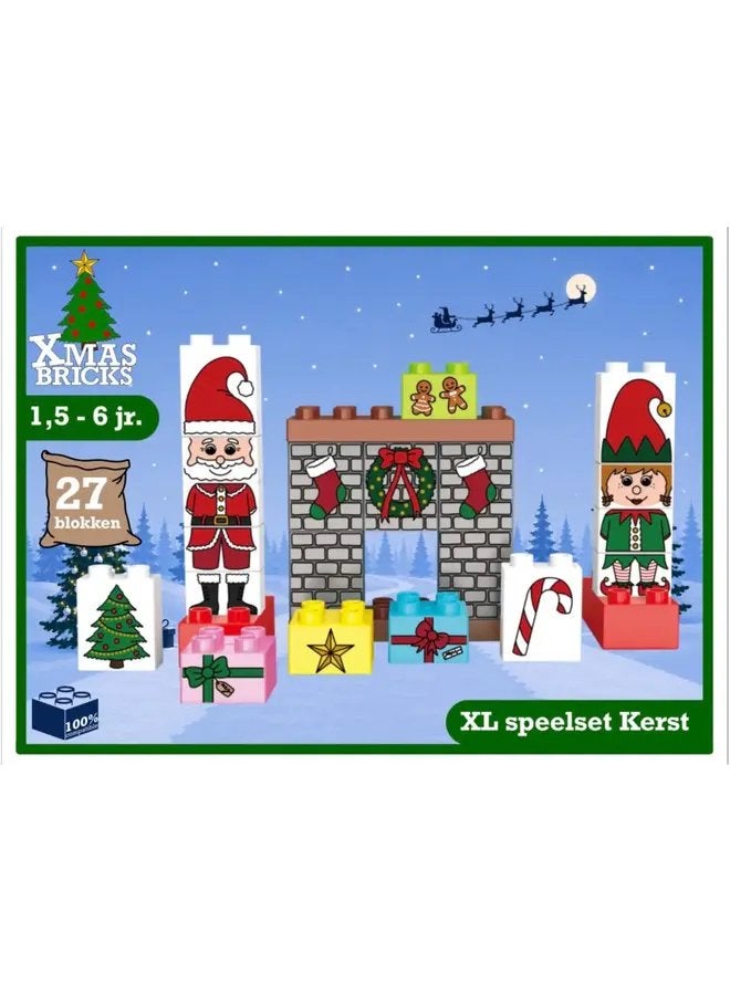 Nieuwe Xmas Bricks XL Kerst Speelset - 27 blokken, Ophalen of Verzenden, Nieuw, Overige merken