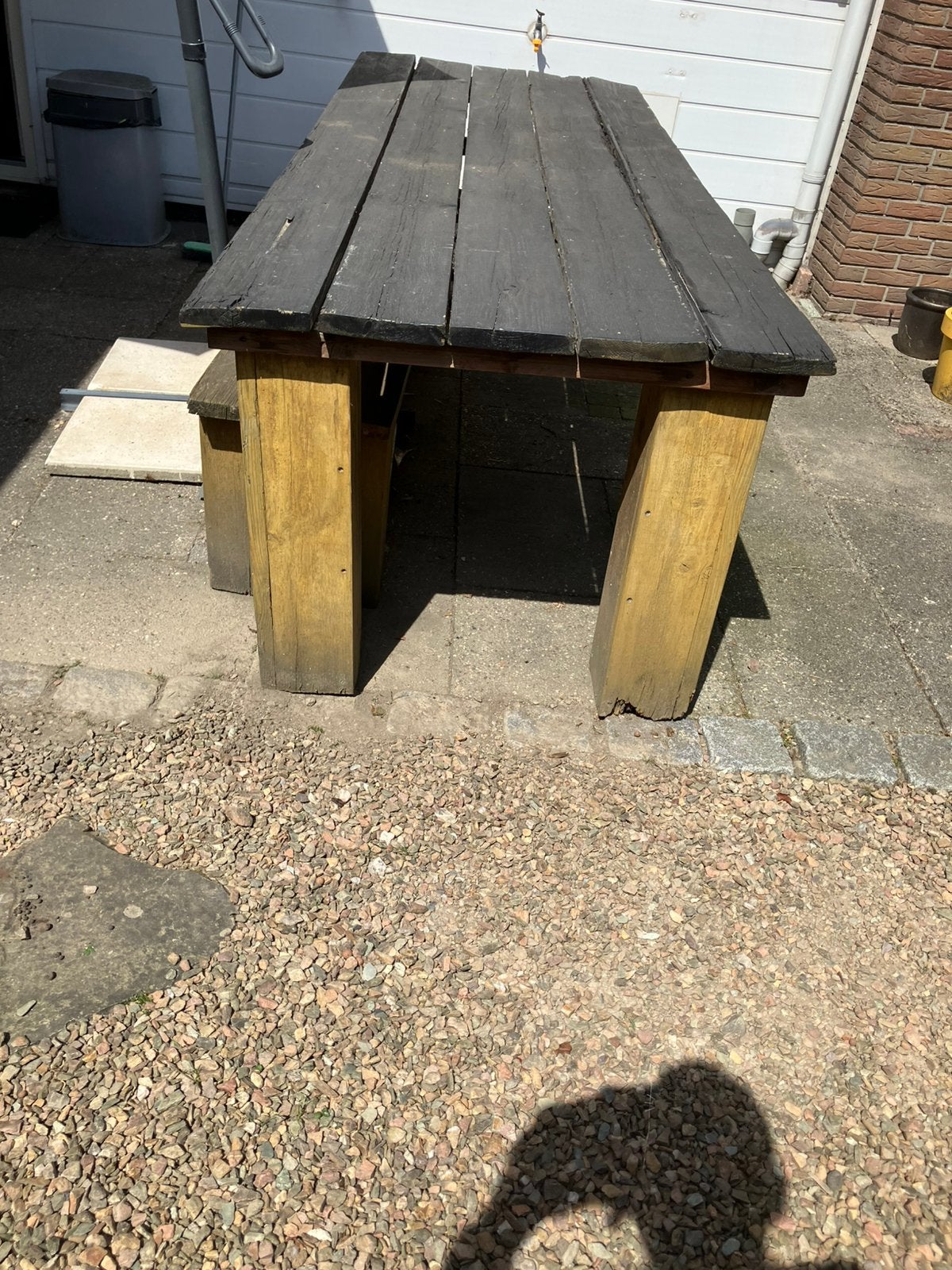 GRATIS AFHALEN !! GROTE  TUINTAFEL !!, Tuin en Terras, Tuintafels, Ophalen, Rechthoekig, Hout