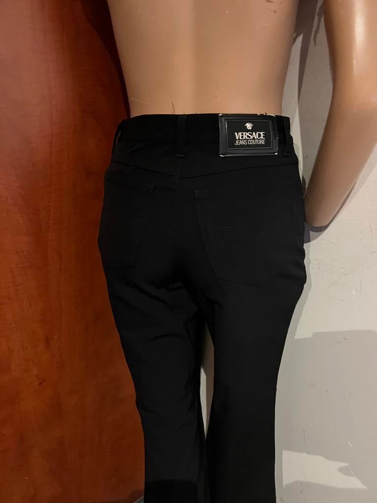 Versace broek maat 27 origineel zgan stretch, F, G, G, Zwart