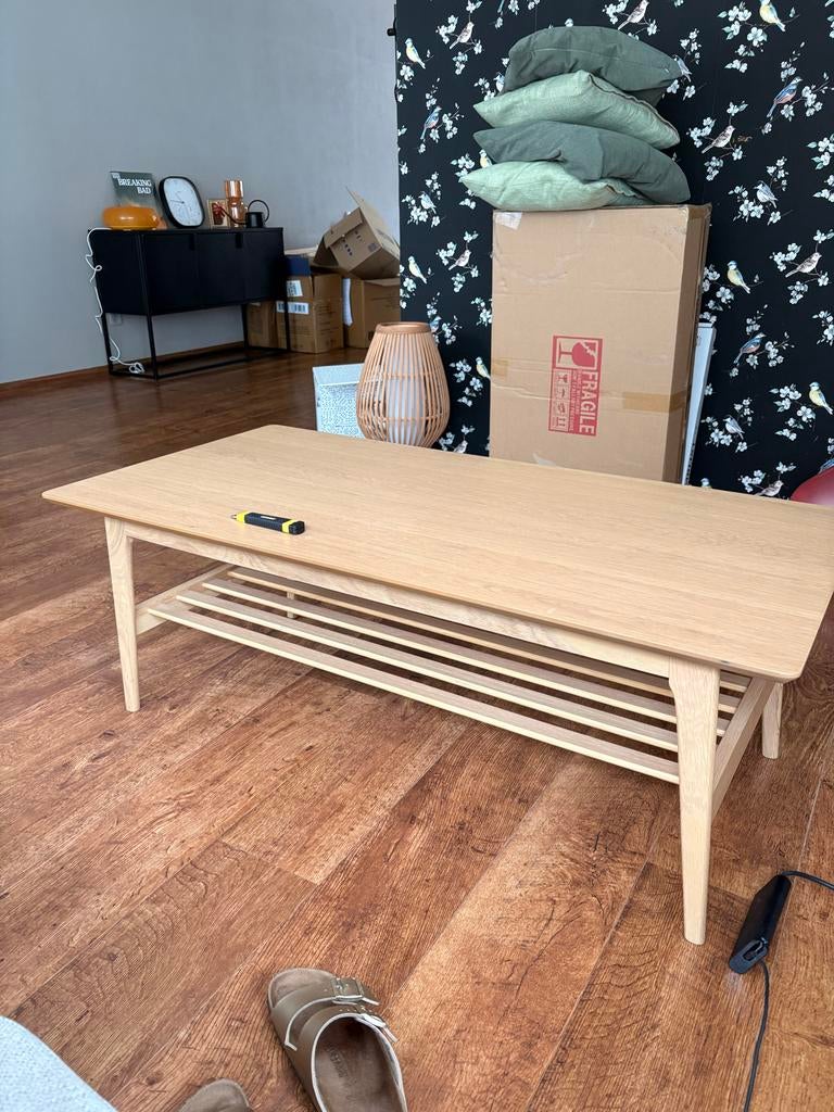 JYSK KALBY Japandi-stijl salontafel, Ophalen, 100 tot 150 cm, 50 tot 100 cm, Zo goed als nieuw