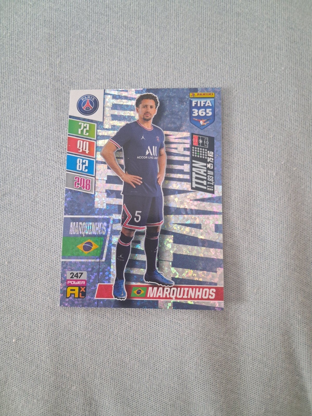 Panini FIFA 365 Adrenalyn XL Marquinhos Spelerskaart, Ophalen of Verzenden, Zo goed als nieuw, Buitenlandse clubs, Spelerskaart