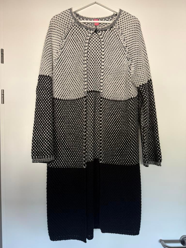 Kyra & Co Gebreid vest donkerblauw/wit, maat XL, Ophalen of Verzenden, Zo goed als nieuw, Maat 42/44 (L), Blauw