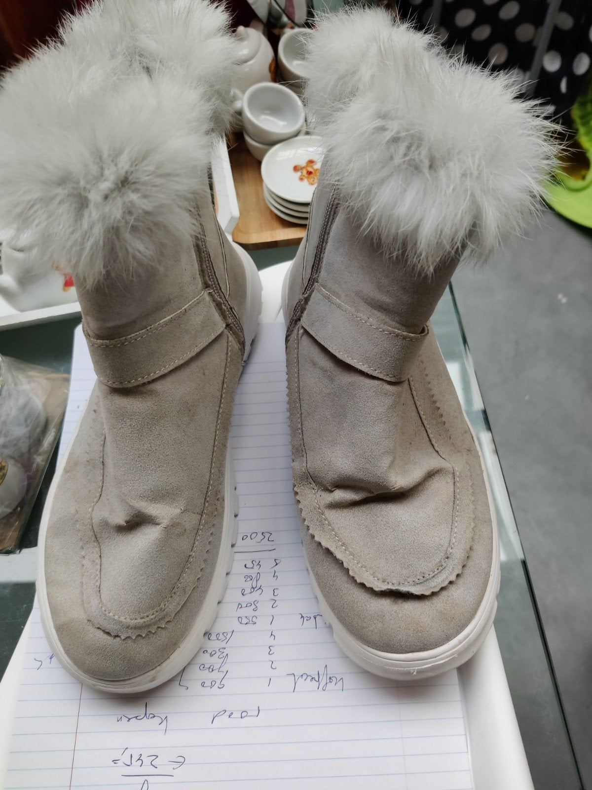 Grijze laarzen met bont, Kleding | Dames, Schoenen, Ophalen of Verzenden