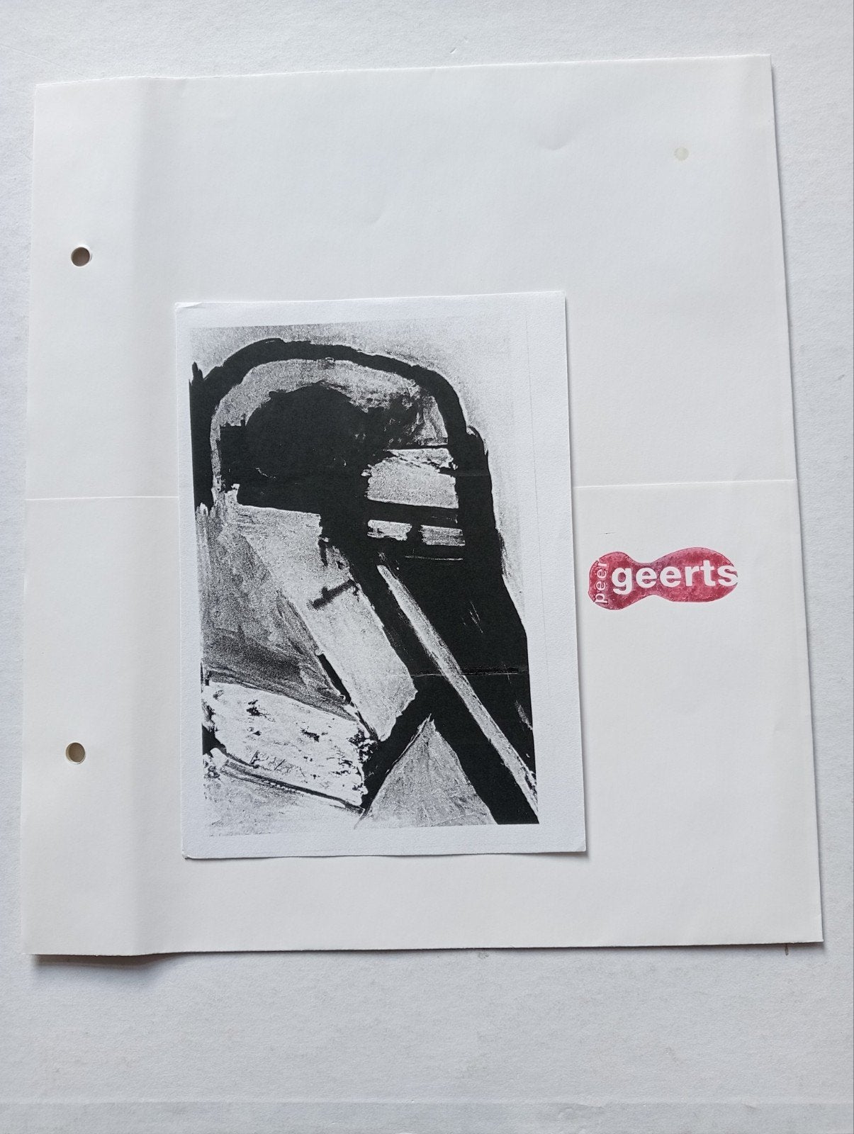 Peer Geerts print abstracte compositie 1998, Verzenden