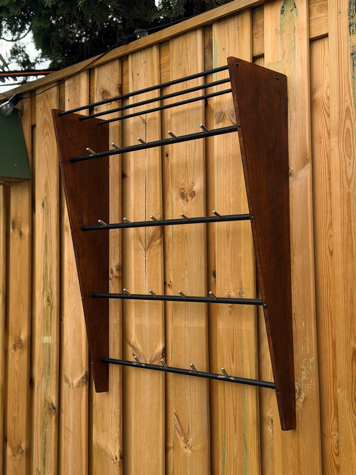 Vintage Dutch Design wandkapstok jaren 60/70, Gebruikt, Minder dan 100 cm, Hout, Ophalen
