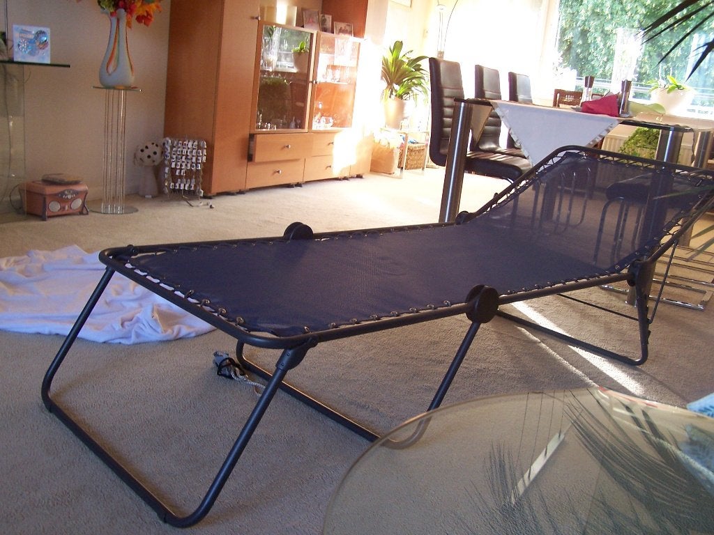 Lafuma relax ligbed in 4 standen verstelbaar, Tuin en Terras, Ligbedden, Ophalen of Verzenden, Zo goed als nieuw, Metaal, Verstelbaar