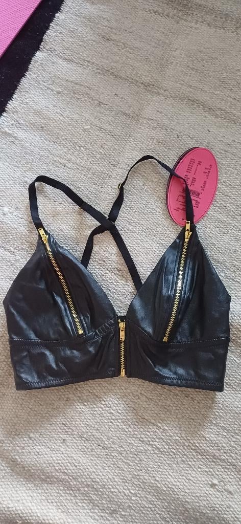 sexy wetlook bh met ritsen en bandjes, nieuw met kaartje, Hunkemoller, Verzenden, Zwart, BH