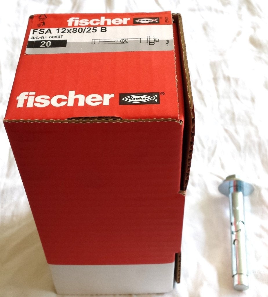 Ankers fischer 12-80/25 Beton Ankers fischer en nog tapbout, Ophalen of Verzenden, Nieuw