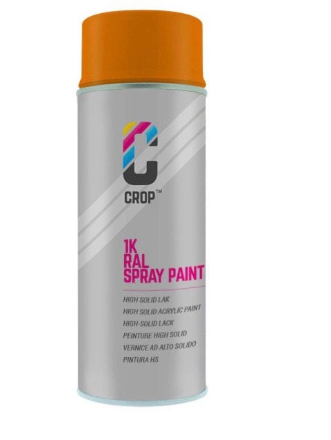 CROP RAL 2000 Hoogglans Geeloranje spuitbus 400ml, Doe-het-zelf en Verbouw, Verf, Beits en Lak, Ophalen of Verzenden, Nieuw, Oranje