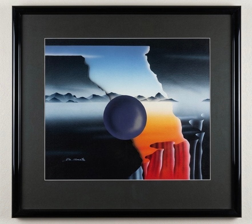 Kunstprints met abstracte landschappen., Antiek en Kunst, Ophalen