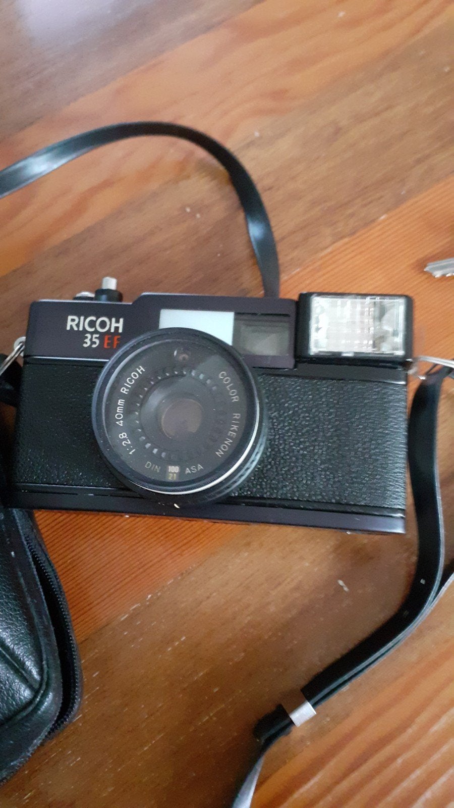 Ricoh 35 EF Compact Camera met Flitser en Tas, Ophalen of Verzenden, Gebruikt, Compact, Overige Merken