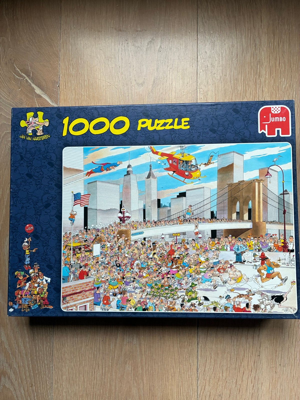 Jan van Haasteren New York Marathon 1000 stukjes puzzel, Ophalen of Verzenden, 500 t/m 1500 stukjes, Zo goed als nieuw, Legpuzzel