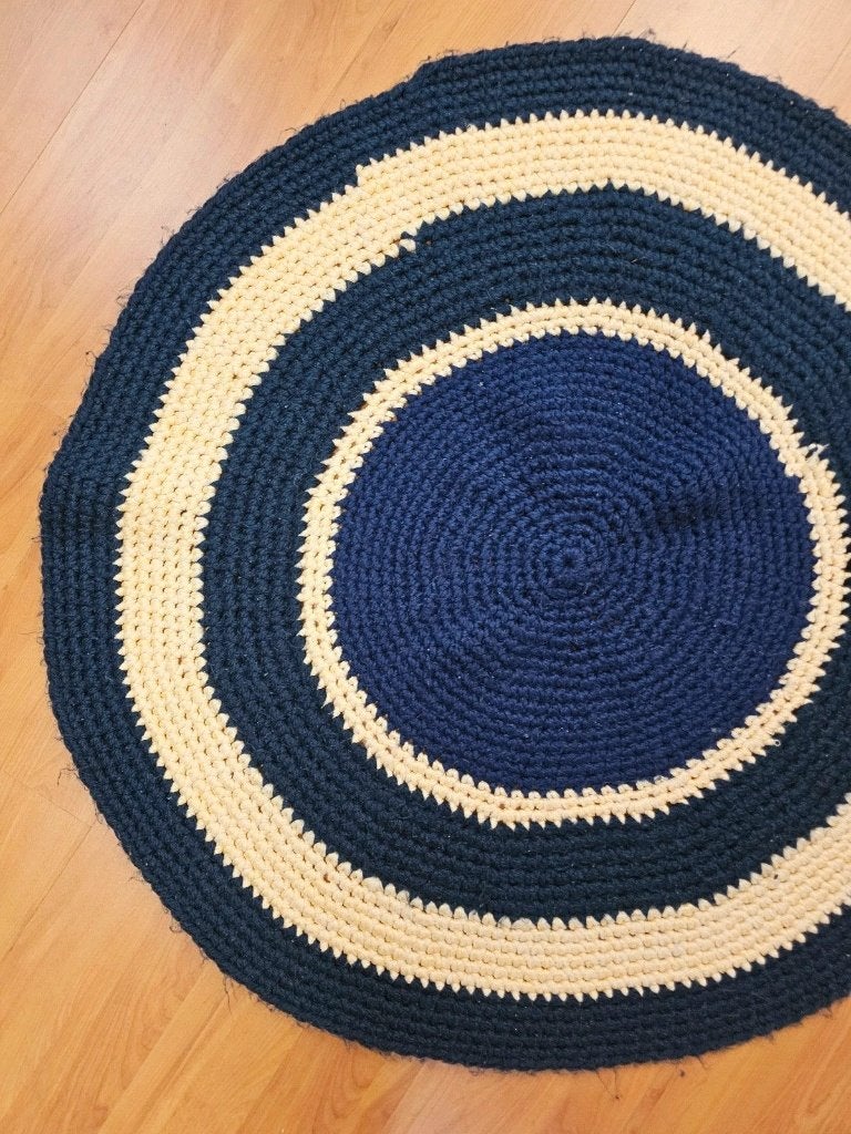 Gehaakt kleed rond 100/100, Gebruikt, Blauw, Rond, Djt@dejuistetoon.eu
