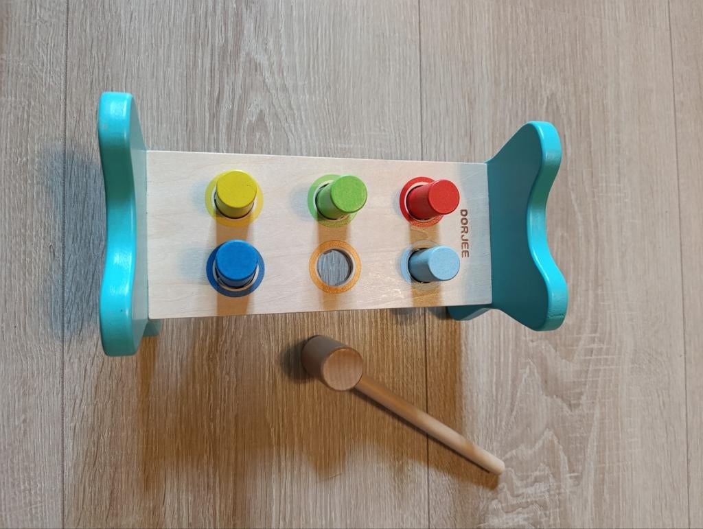 Houten hamer bankje Dorjee baby speelgoed, Ophalen, Zo goed als nieuw, Duw- of Trekspeelgoed