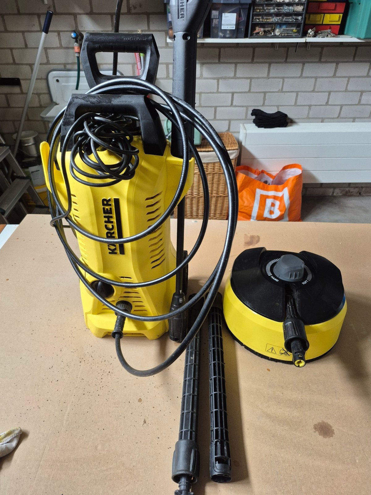 Kärcher hogedrukreiniger met terrasreiniger, Ophalen, Gebruikt, Elektrisch, Kärcher