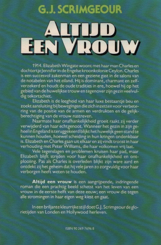 Altijd een vrouw, Gelezen, Ophalen of Verzenden, G.J. Scrimgeour, Nederland
