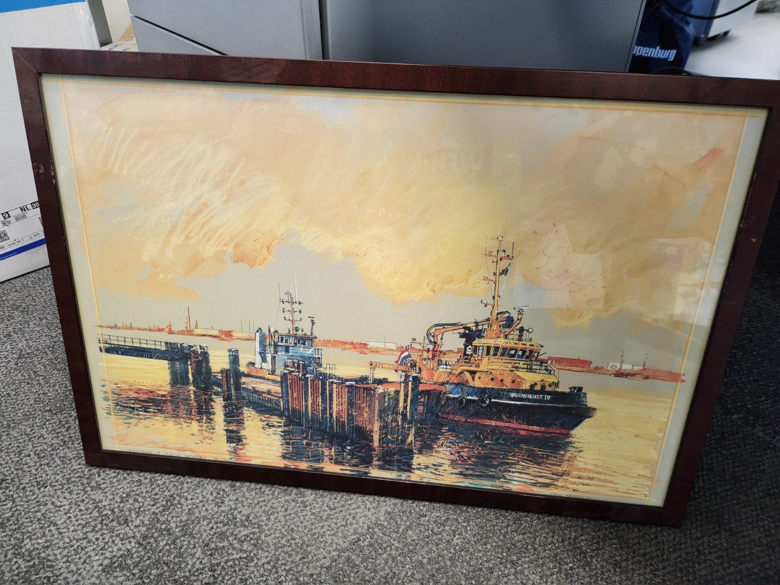 Paul Kerrebijn zeefdrukken, Ophalen, Oud hollands, Achter glas, Maritiem / water