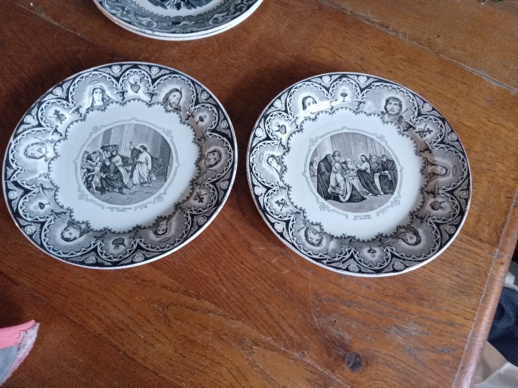 2 religie borden van Societe Ceramique, Ophalen of Verzenden