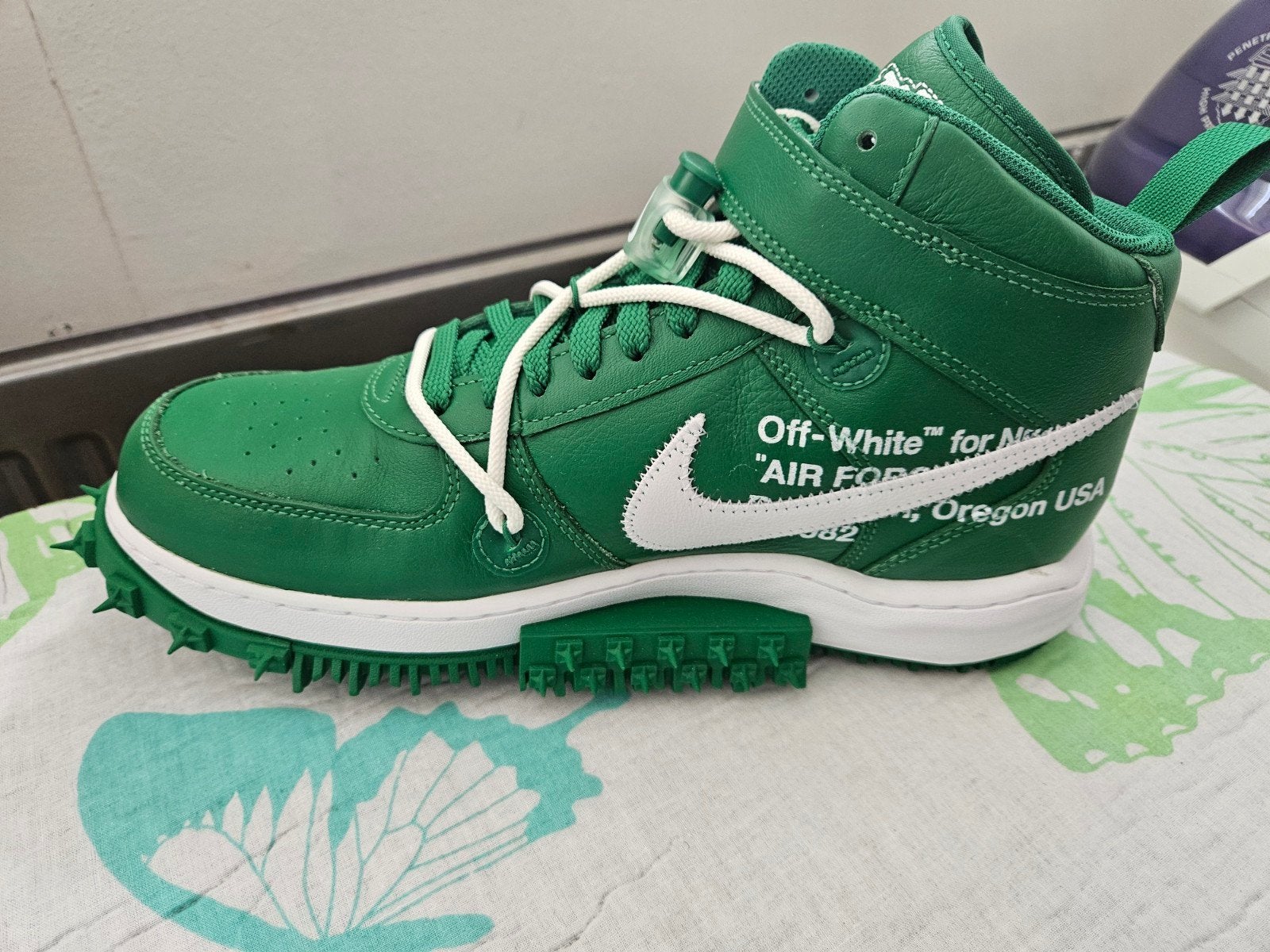 Nike Air Force 1 Mid Off-White Pine Green maat 45., Ophalen of Verzenden, Nieuw, Nike Air Force