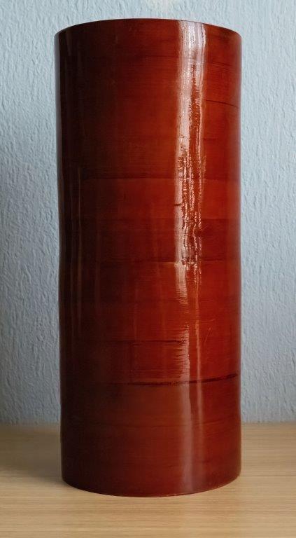 Grote bamboe vaas 35 cm, Ophalen of Verzenden, Zo goed als nieuw, Overige kleuren, Overige materialen