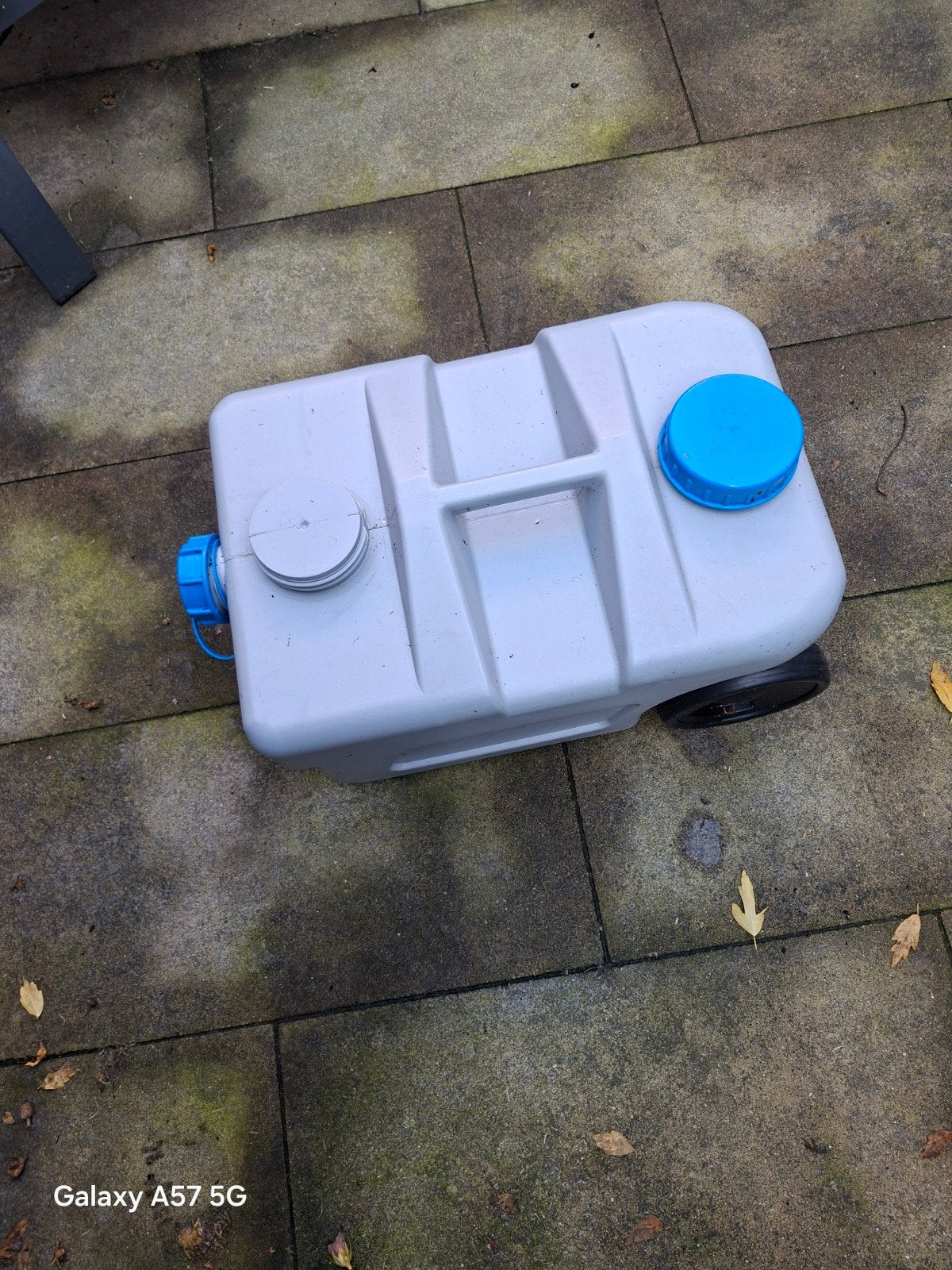 Vuilwatertank op wielen voor caravan of camper, Caravans en Kamperen, Ophalen of Verzenden, Gebruikt