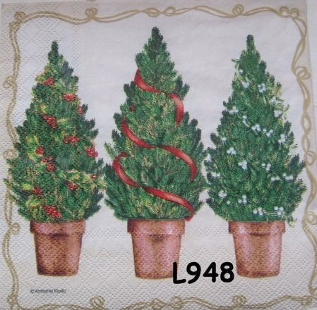 Servetten decoupage/bullet journal * kerstbomen L948, Verzenden, Nieuw