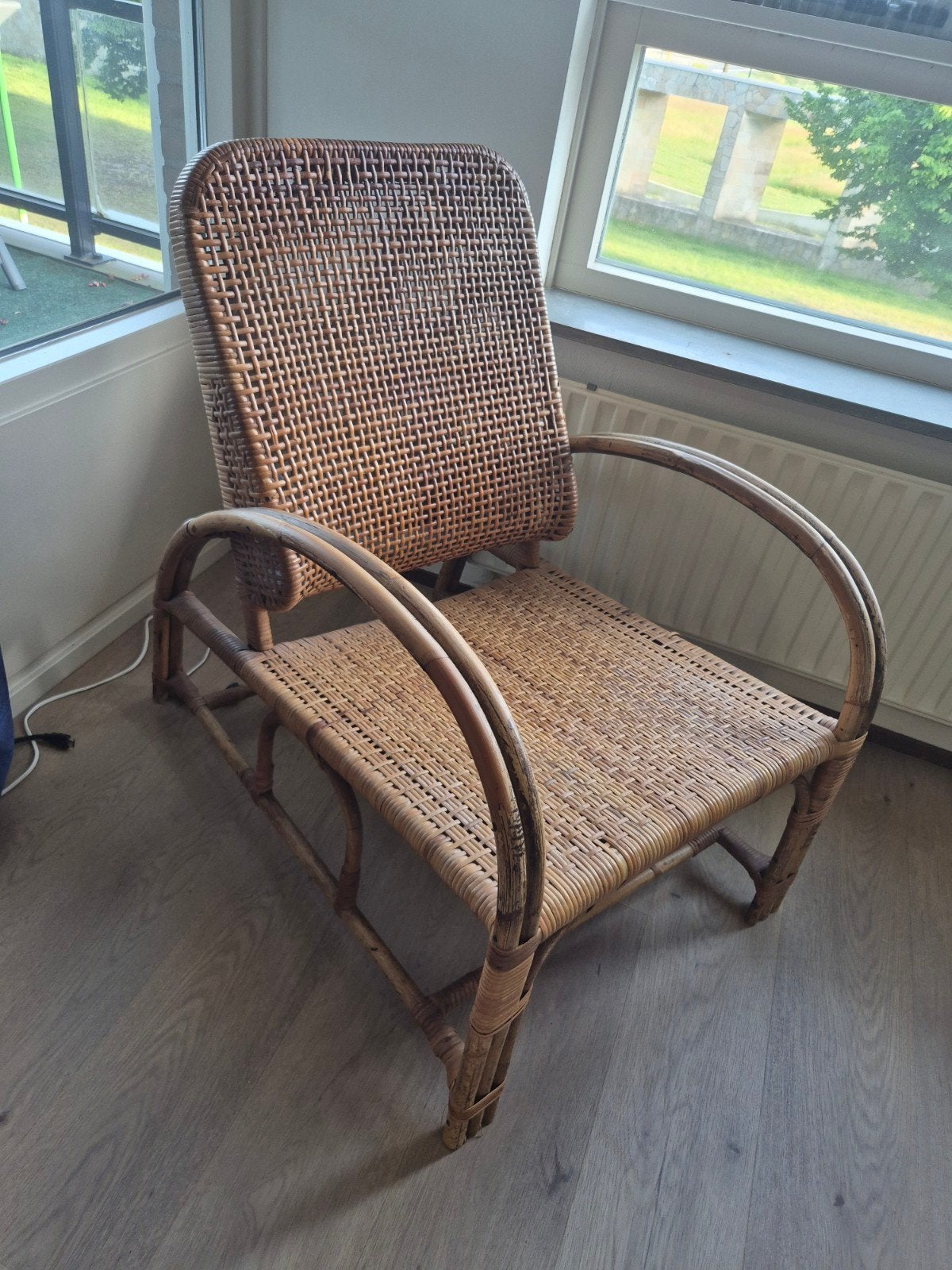 Vintage rotan koloniale fauteuil, Ophalen