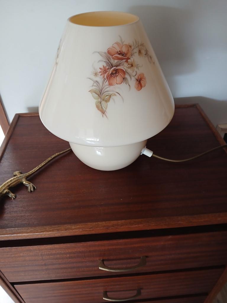 Vintage jaren 60 mushroom tafellamp glas, Ophalen of Verzenden, Glas