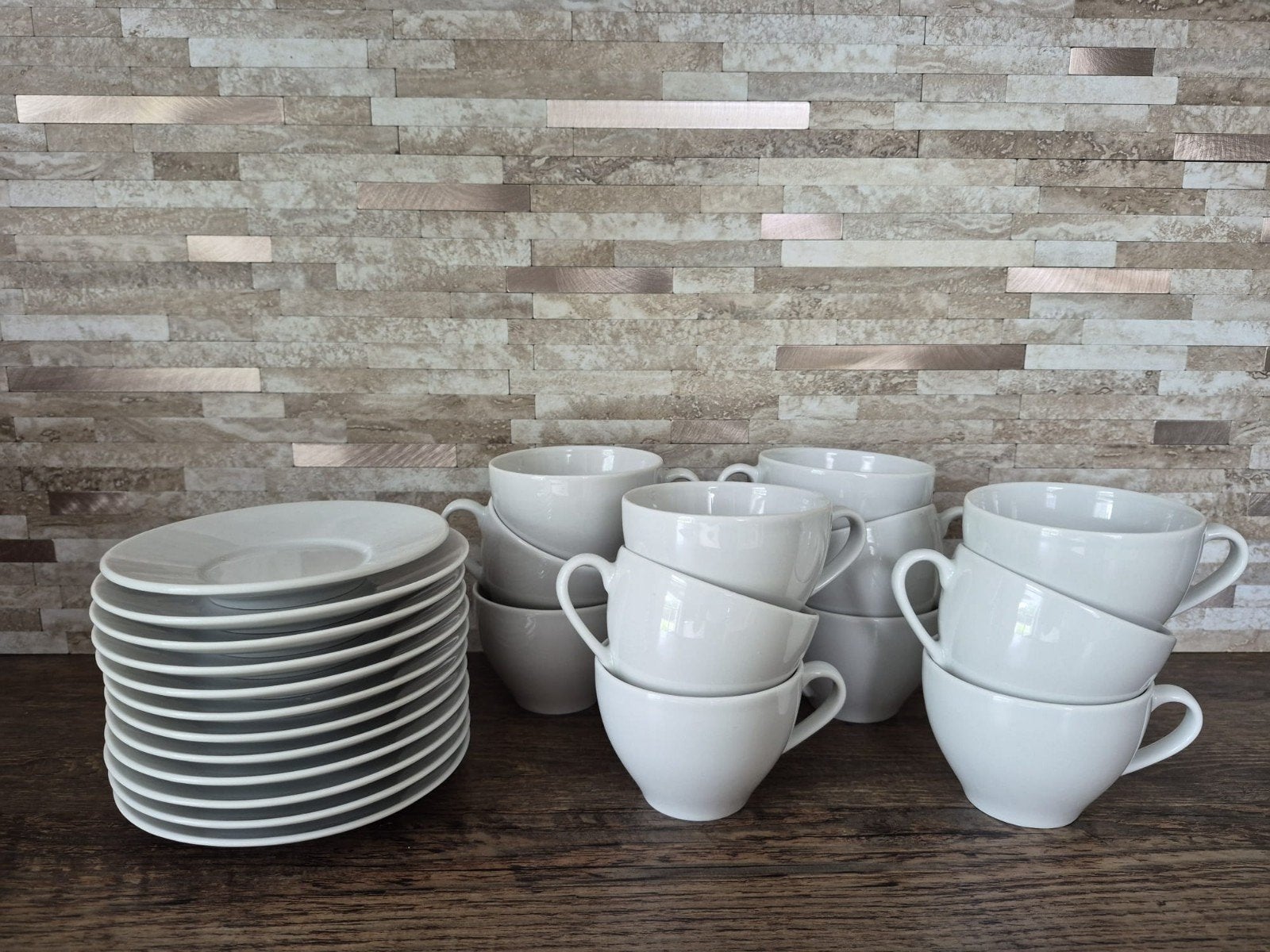 24 delig koffie servies, Huis en Inrichting, Keuken | Servies, Ophalen, Landelijk/Boerenbont, Zo goed als nieuw, Kop(pen) en/of Schotel(s)