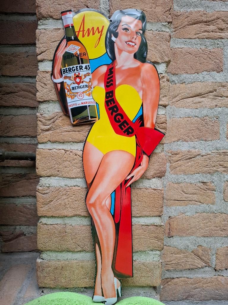 Reclamebord Pin-up Berger, Verzamelen, Merken en Reclamevoorwerpen, Ophalen of Verzenden, Nieuw, Reclamebord