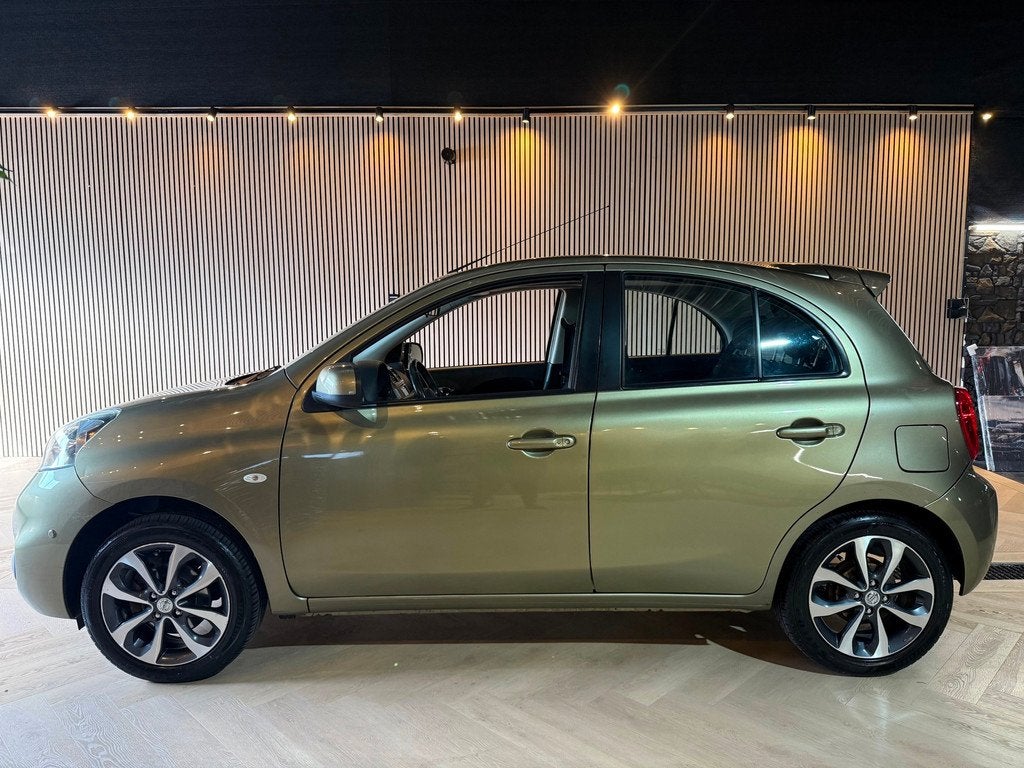 Nissan Micra Olijf groen 1.2 Pano | navi | keyless | Pdc, Voorwielaandrijving, Stof, Gebruikt, Zwart