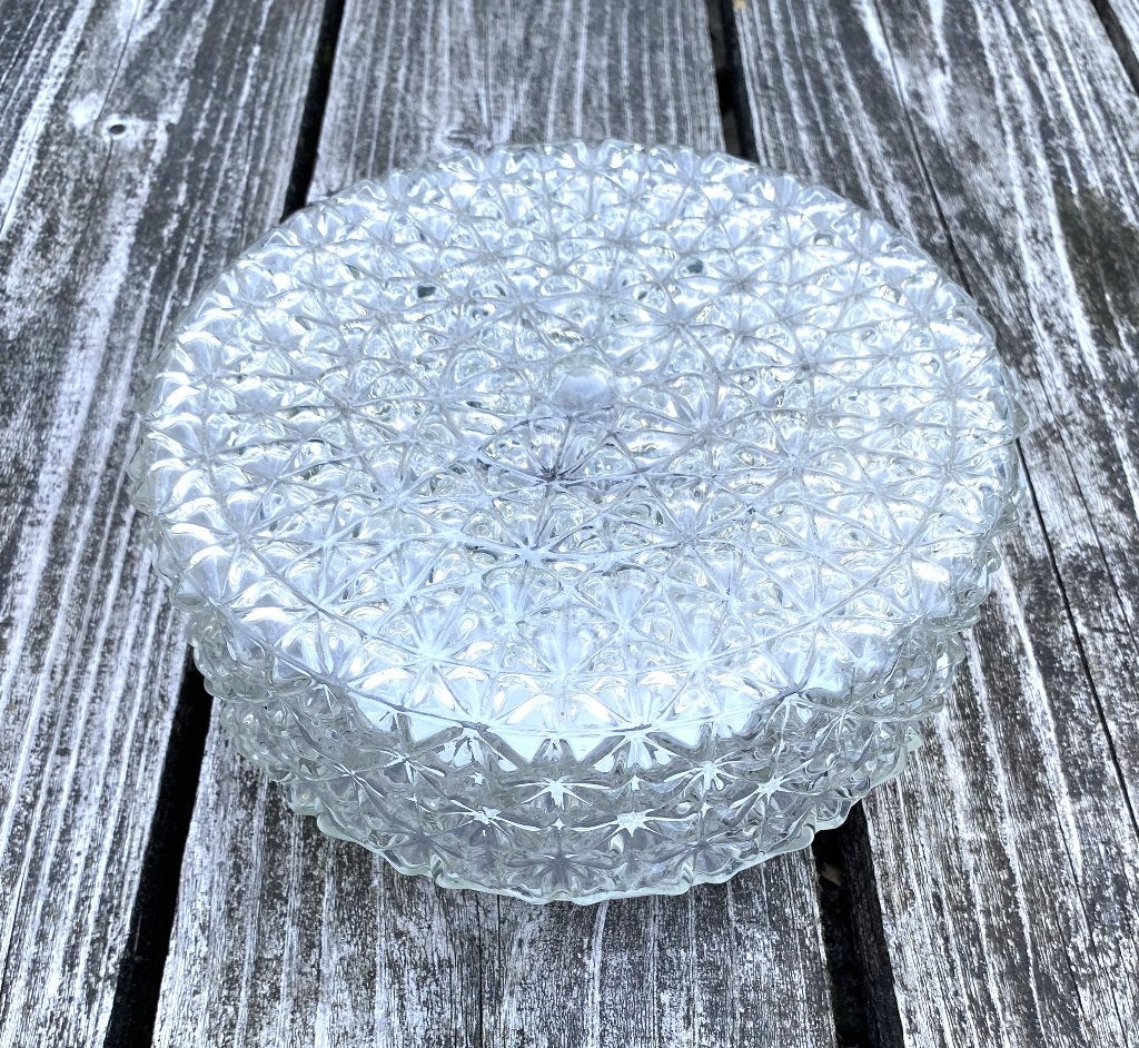 Leuke Herda Plafond Lamp - vintage retro mid century design, Vintage, 24 cm, Zo goed als nieuw, Glas