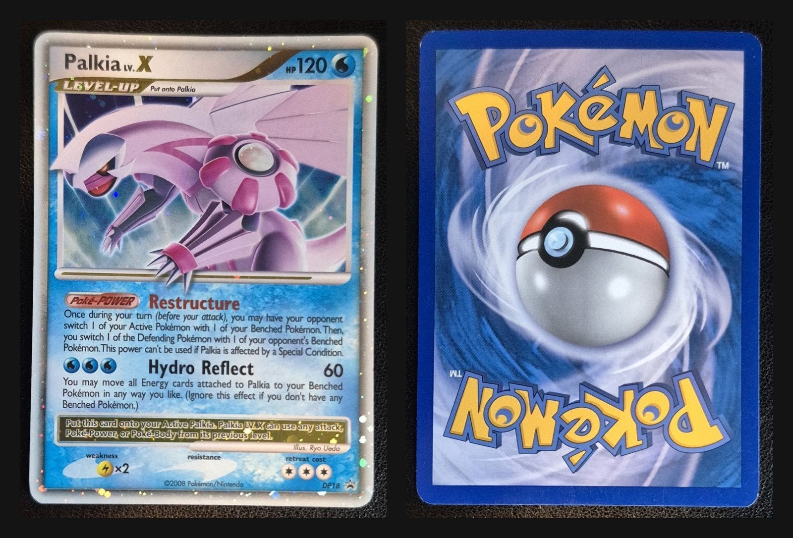Palkia LV.X Pokémon Kaart - Zeer Zeldzaam, Ophalen of Verzenden, Zo goed als nieuw, Losse kaart