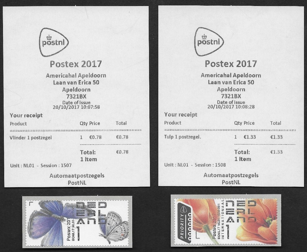 Post & Go automaatzegels Postex 2017, Unit 01. Lees Info., Ophalen of Verzenden, Na 1940, Postfris