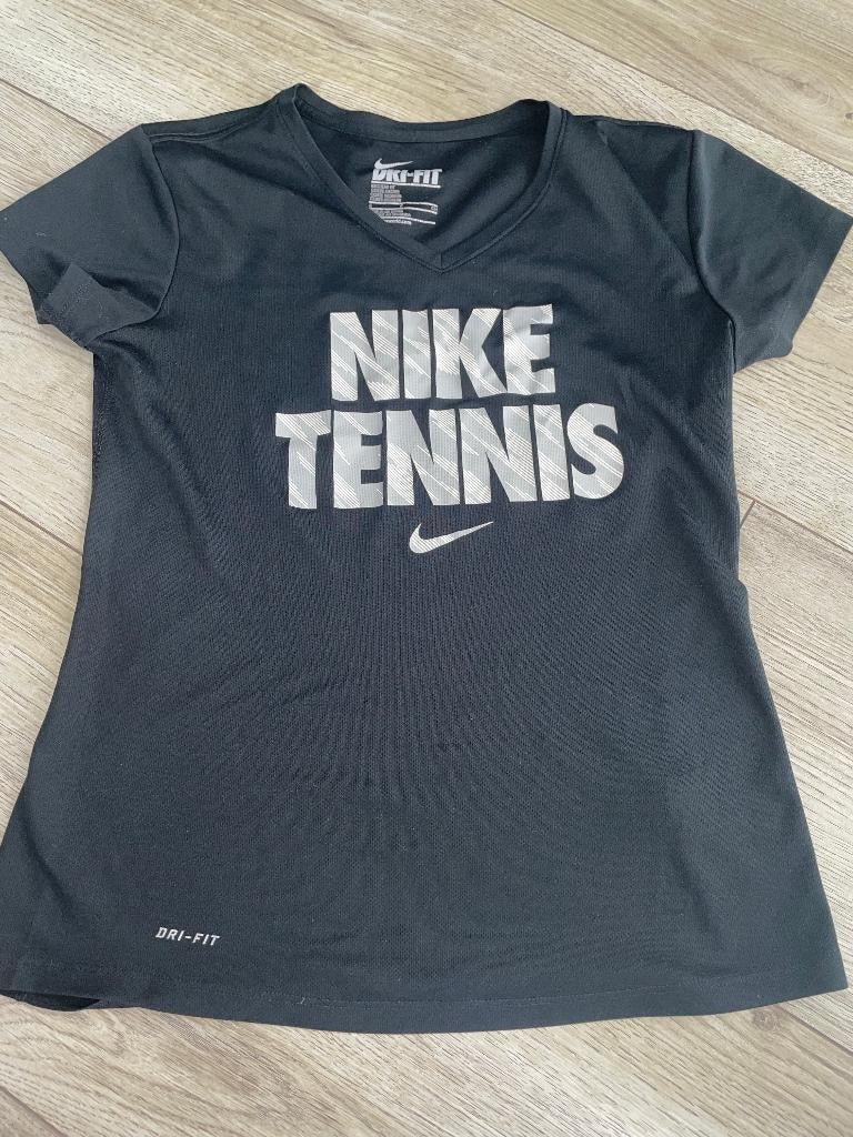 Nike dri-fit s tennisshirt tennis shirt sportshirt tshirt, Verzenden, Zwart, Nike, Racketsport