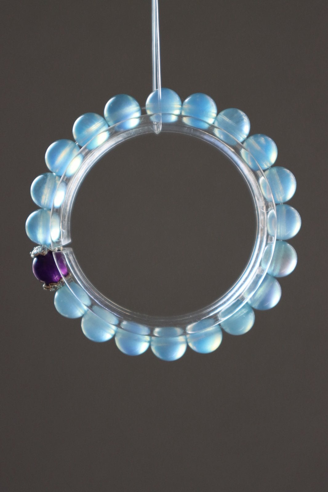 Amethist & Aquamarijn Armband 10mm Natuurlijk Kristal, Ophalen of Verzenden, Nieuw, Blauw, Overige materialen