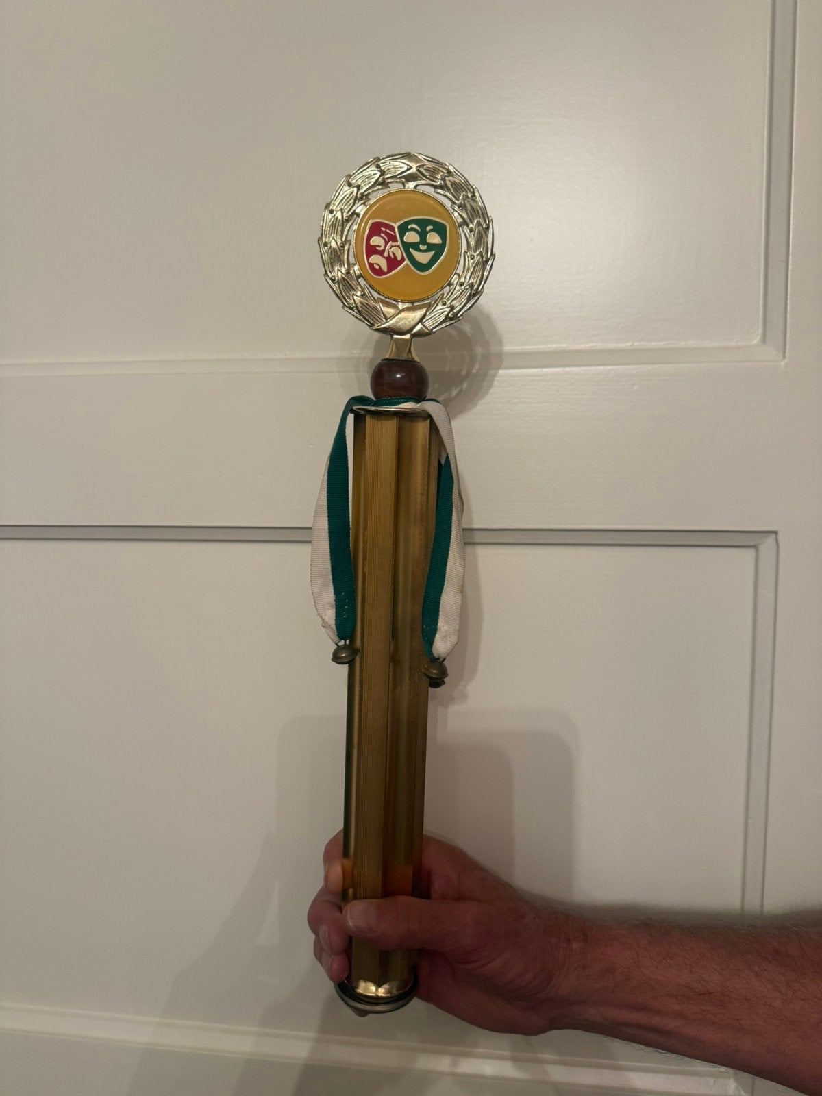 Prinsen scepter,goudkleurig, Carnaval, Overige maten, Ophalen of Verzenden, Zo goed als nieuw