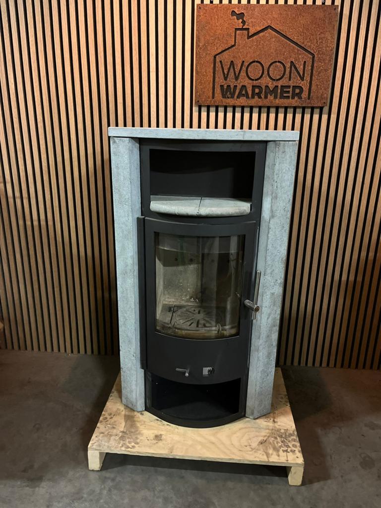 24239 Speksteenkachel Drooff 6kw, Ophalen, Info@woonwarmer.nl, Gebruikt, Houtkachel