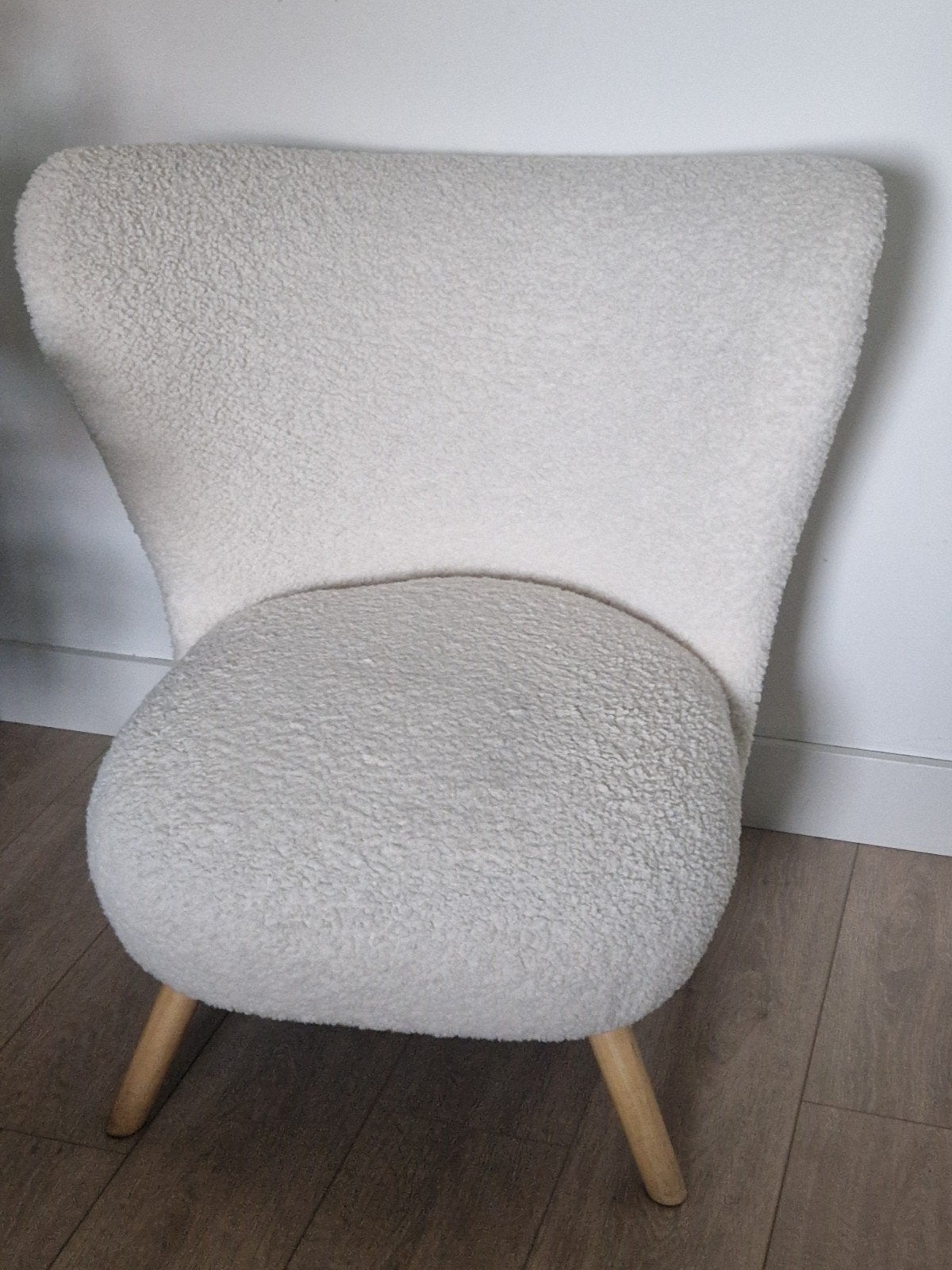 Woood oorfauteuil off white, Ophalen, Zo goed als nieuw, Hout