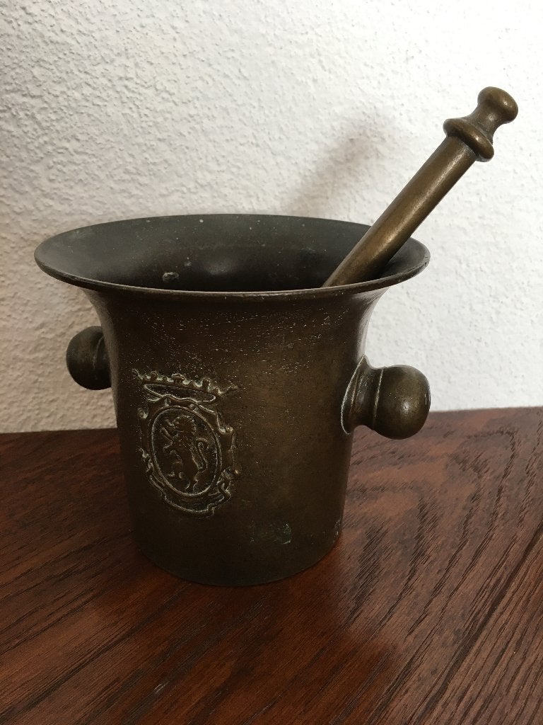 Prachtige apothekersvijzel leeuwenkroon brocante eyecatcher!, Antiek en Kunst, Ophalen of Verzenden