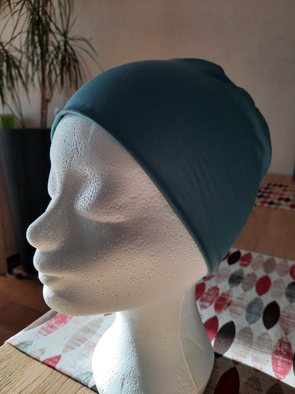 Petrolkleurig chemoslaapmutsje, Kleding | Dames, Mutsen, Sjaals en Handschoenen, Ophalen of Verzenden, Zo goed als nieuw, Maat 38/40 (M)