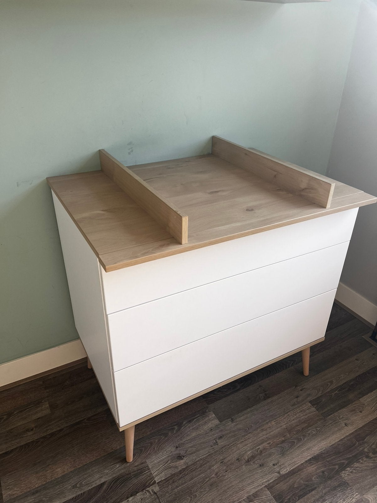 Comode met 3 lades 70x96cm 93 hoog wit/hout, Ophalen, Zo goed als nieuw, 50 tot 100 cm