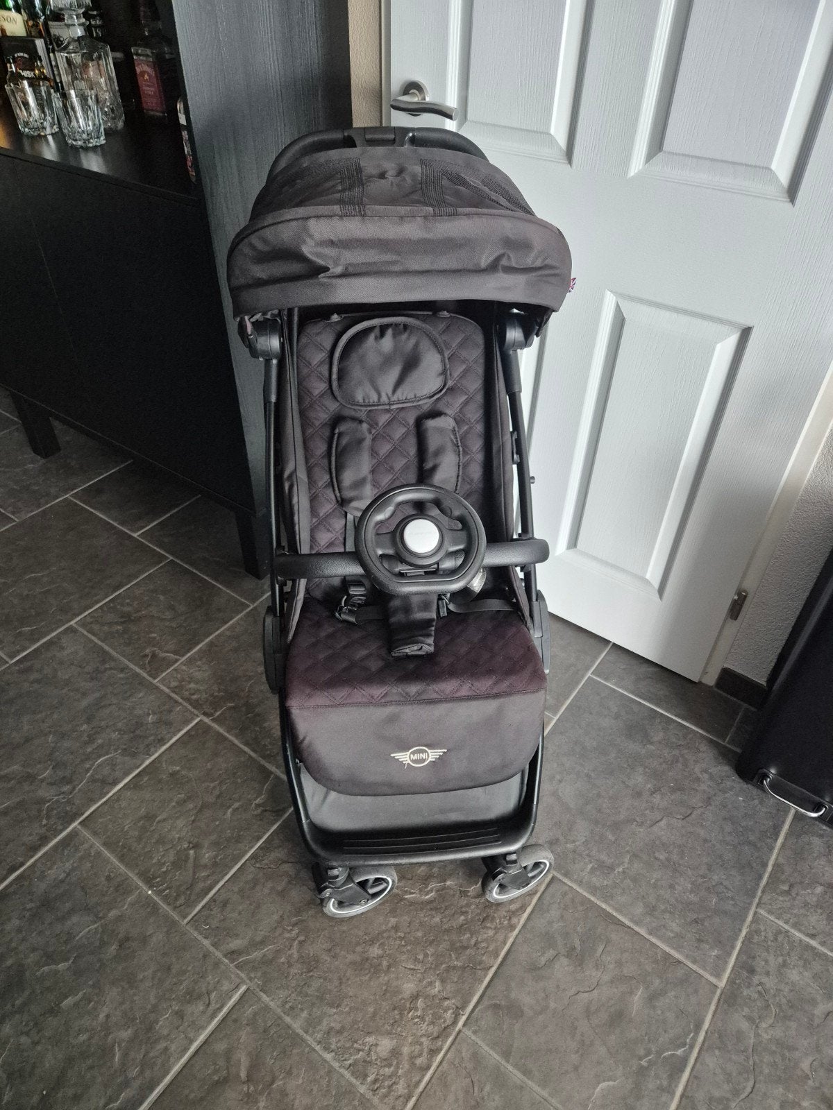 mini easy walker buggy zwart easywalker met stuurtje, Ophalen, Gebruikt, Overige merken, Regenhoes