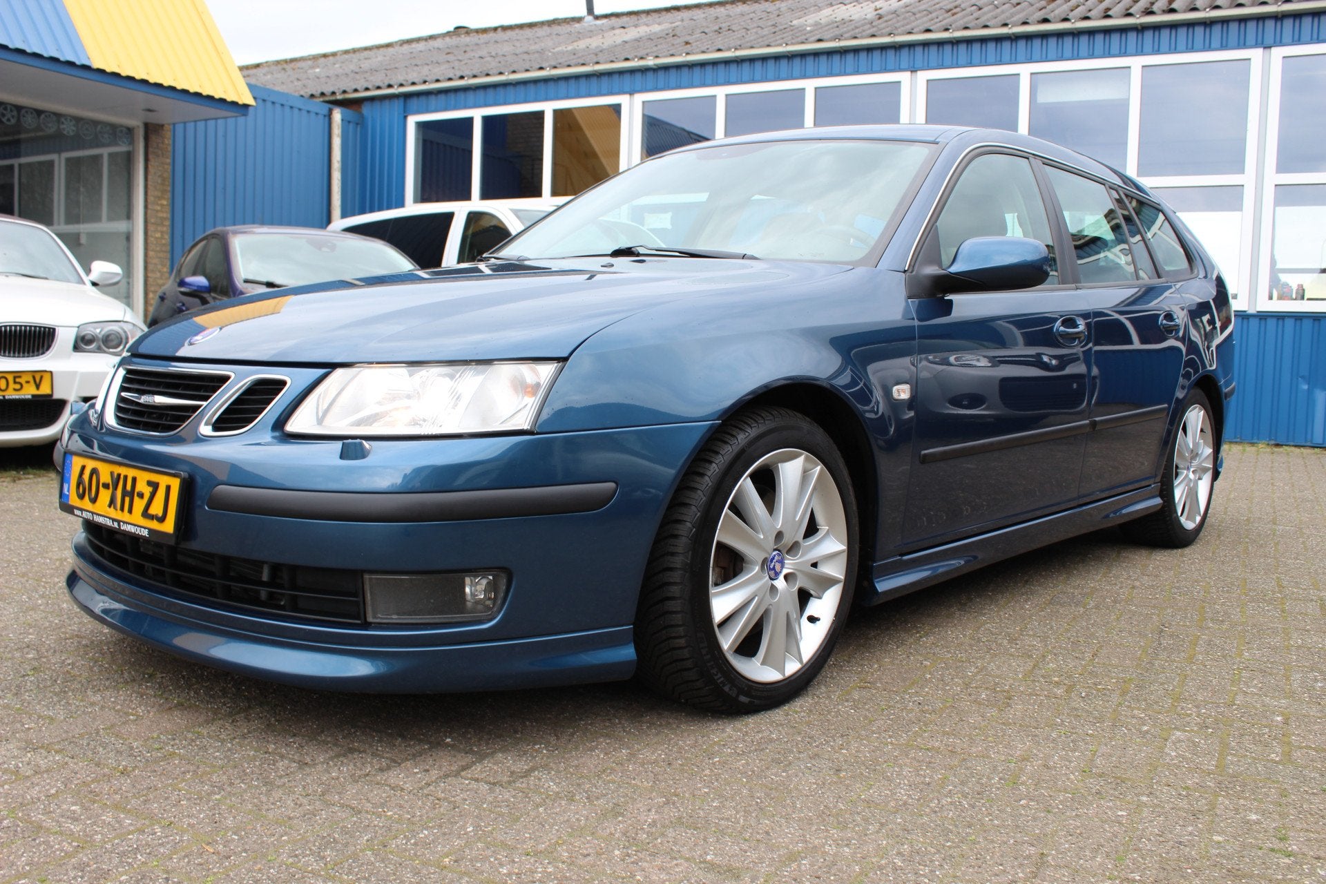 Saab 9-3 Sport Estate 2.8 V6 Turbo "Aero" Leder - Navi - Aut, Auto's, Saab, 252 pk, Blauw, Grijs, 1570 kg