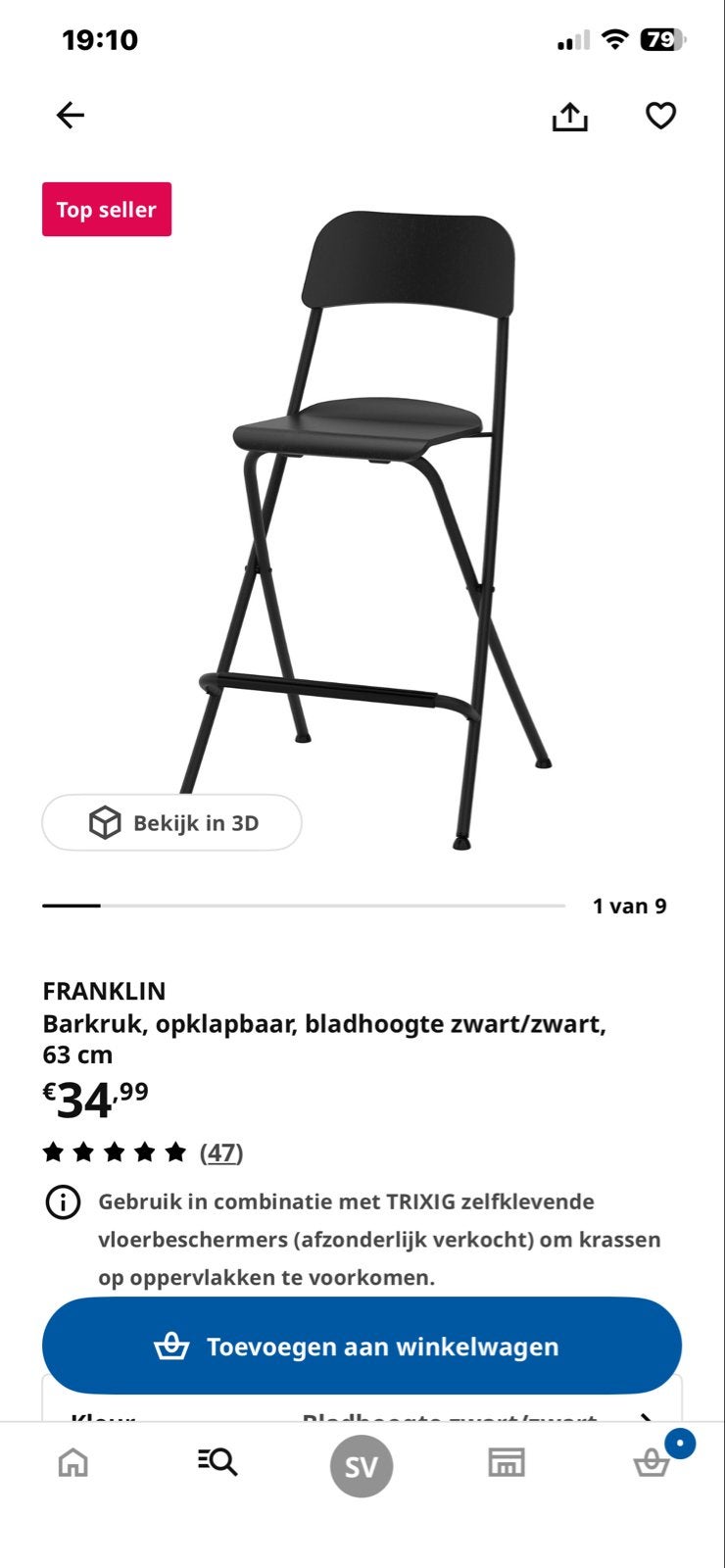 2 barkrukken, opklapbaar, zwart, 63 cm hoog, Ophalen, Gebruikt, 60 tot 90 cm, Metaal