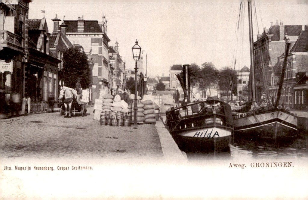 Groningen Aweg - binnenvaart # 419, Verzenden, Voor 1920, Gelopen, Groningen