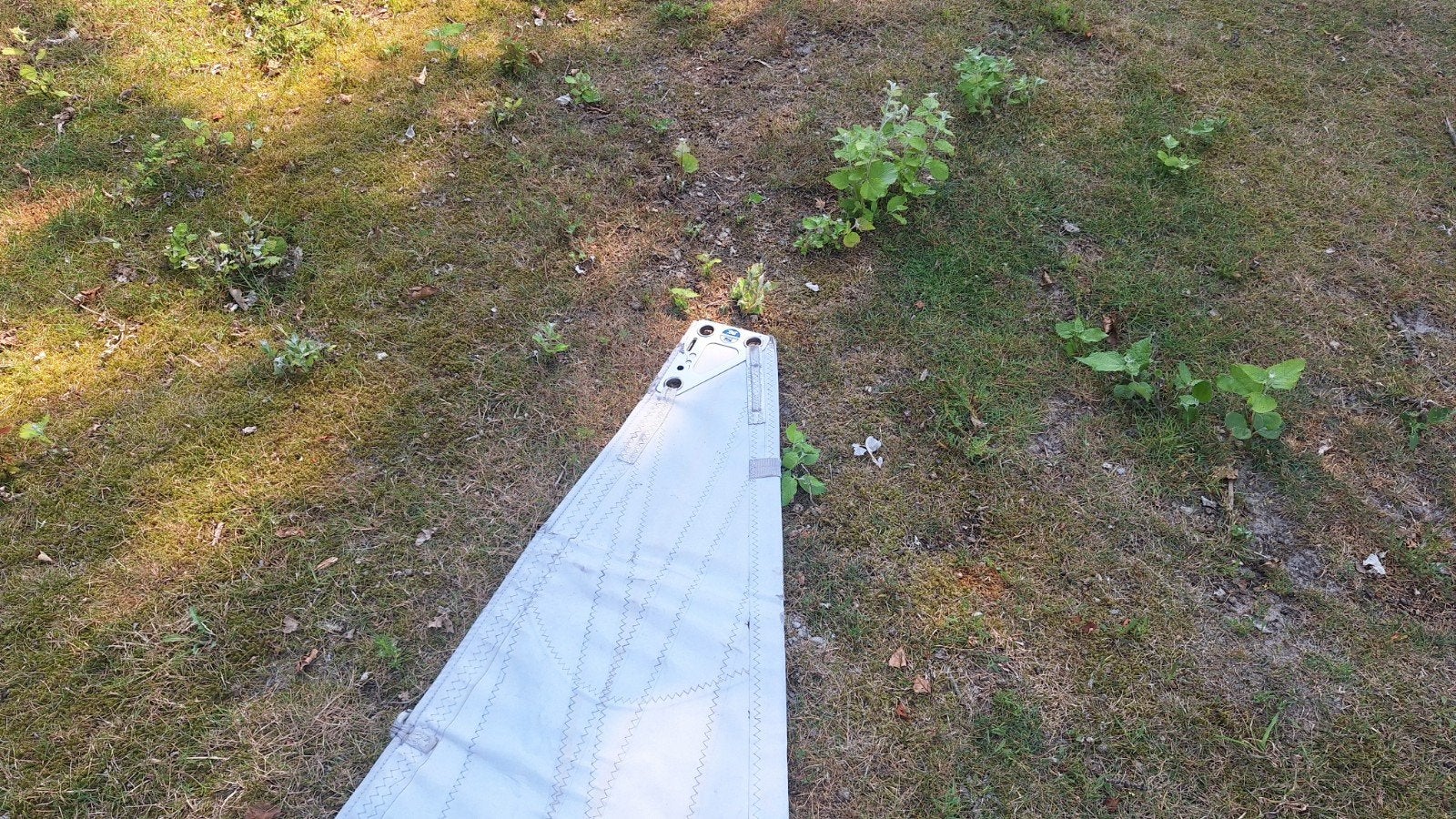 Doorgelat grootzeil vl:14,4, ol:5, 6 meter of meer, Gebruikt, Grootzeil, Ophalen